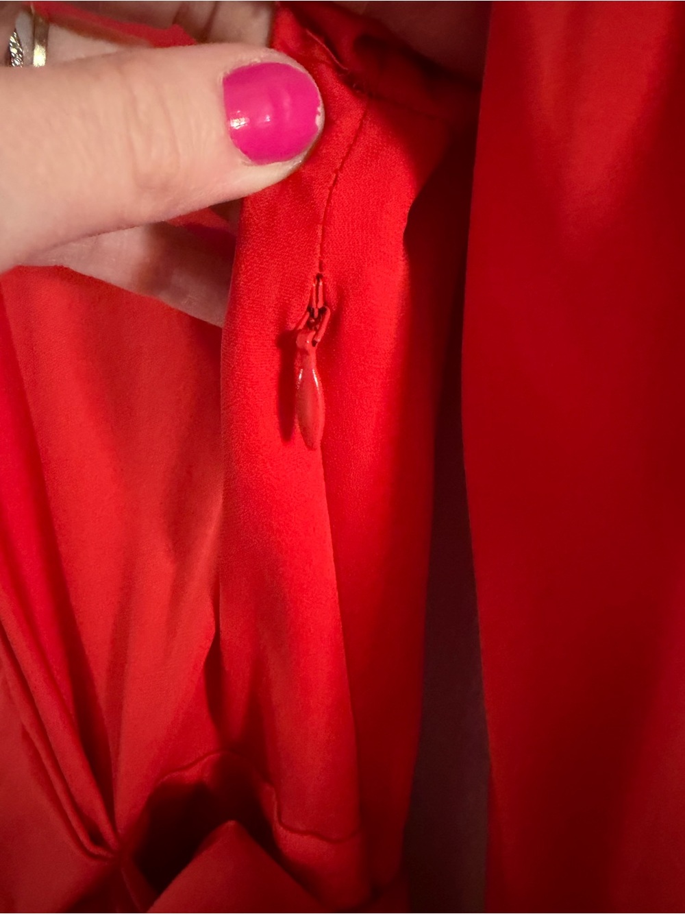 Diane Von Furstenberg | Silk Blend Zoe Tie Waist Red Dress, size 8 - Picture 12 of 12